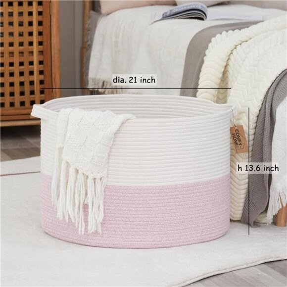 New Extra Large Blanket Storage Basket 21''x21''x13.6''|Toy - Picture 5 of 7